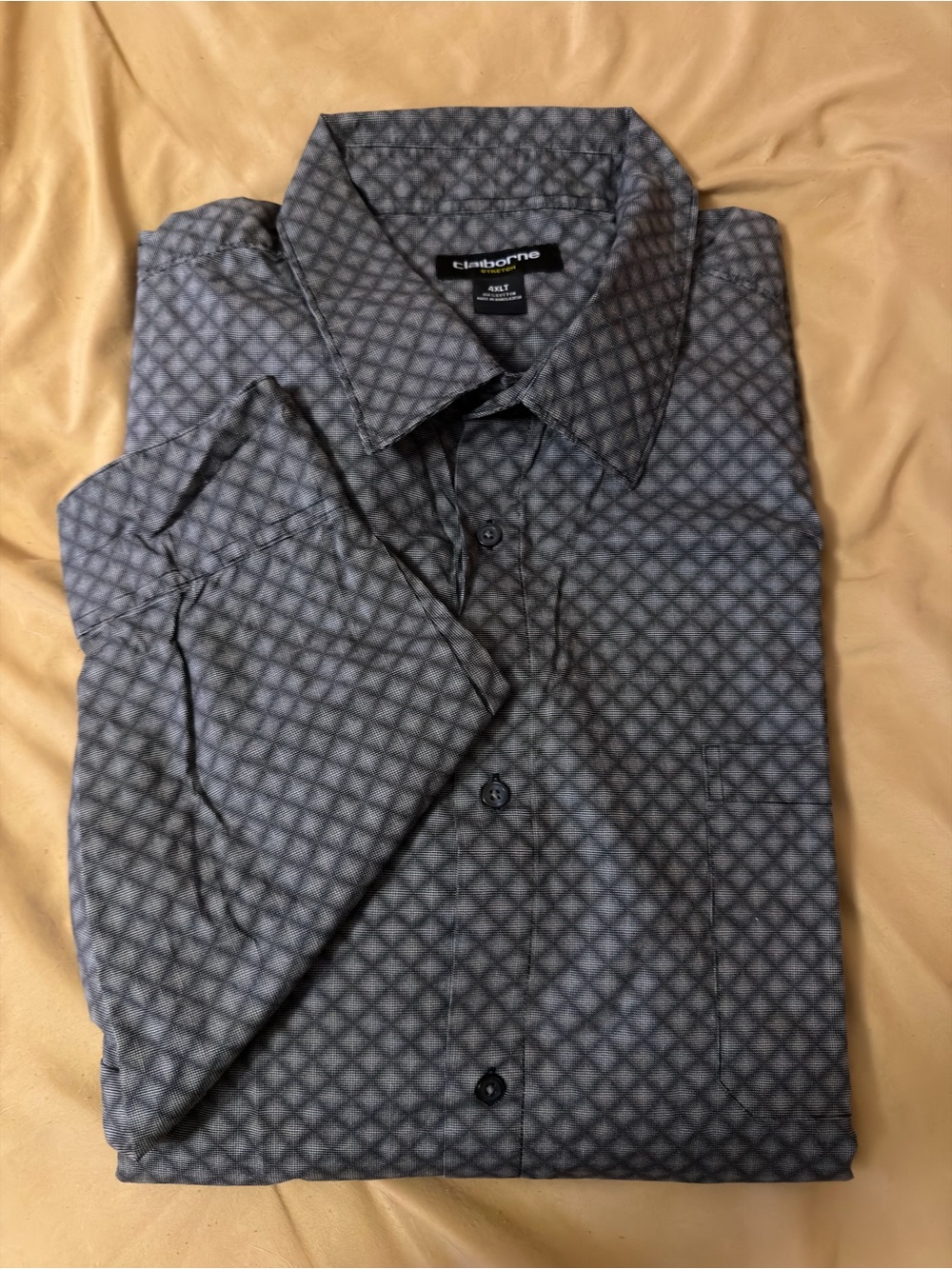 Claiborne Men's Gray Geometric Button-Down Shirt